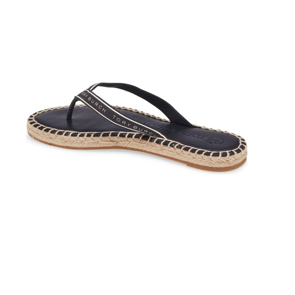 (6.5M) TORY BURCH PERFECT NAVY/NEW IVORY RIBBON FLIP-FLOP - Picture 3 of 5